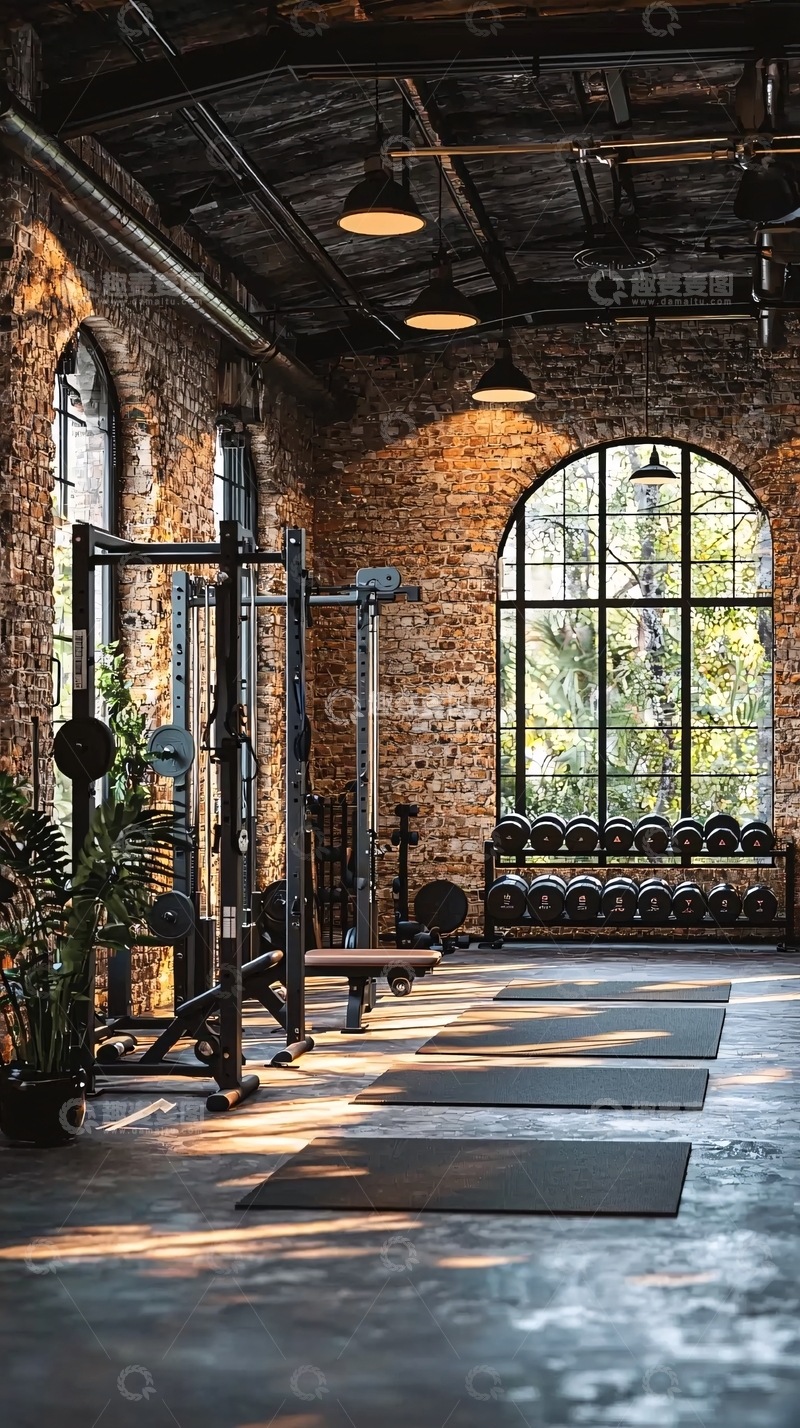 高清大图下载【趣麦麦图】复古工业风健身房