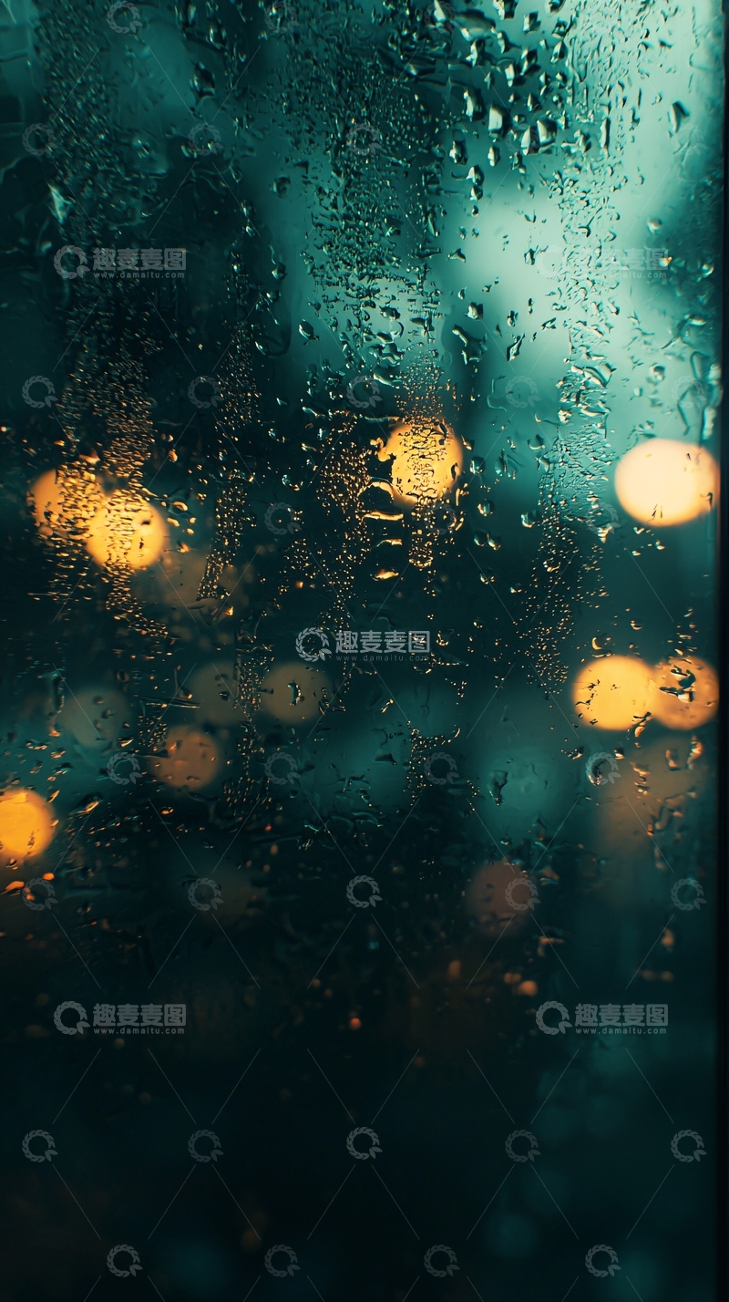 高清大图下载【趣麦麦图】玻璃窗外的夜景