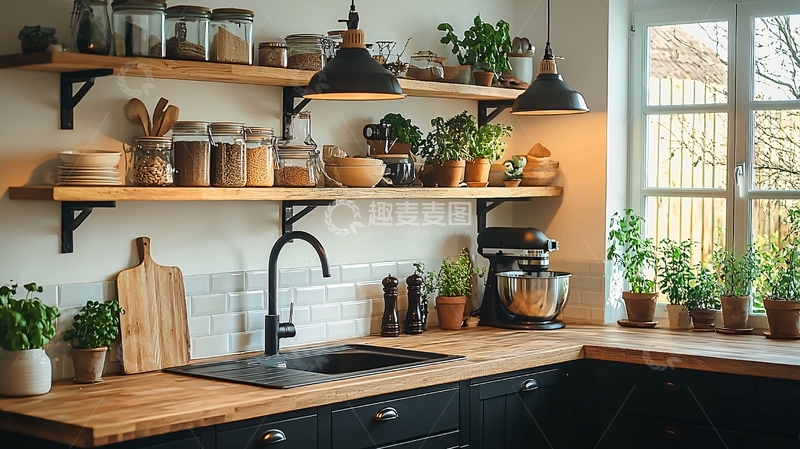 高清大图下载【趣麦麦图】厨房台面植物