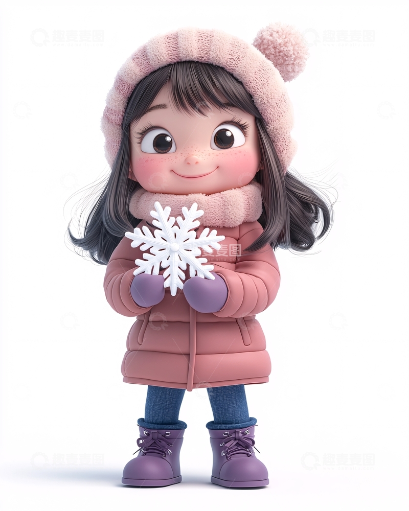 高清大图下载【趣麦麦图】可爱卡通女孩