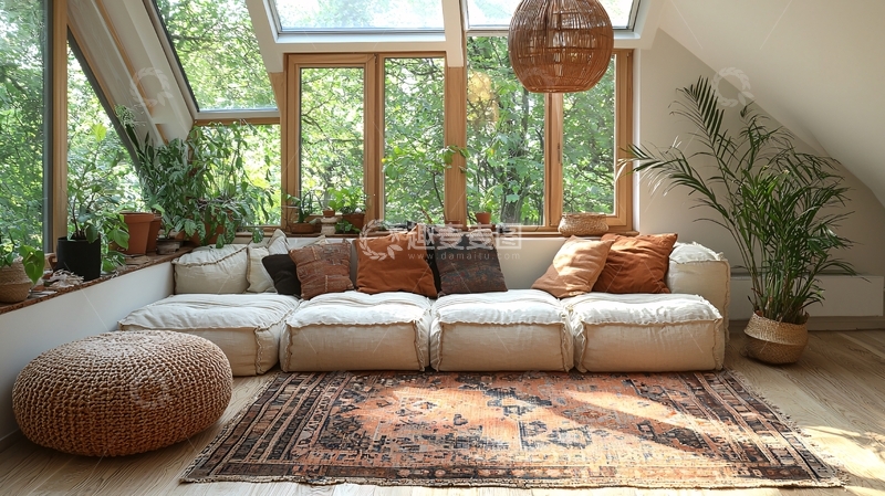 高清大图下载【趣麦麦图】自然光线下的舒适客厅