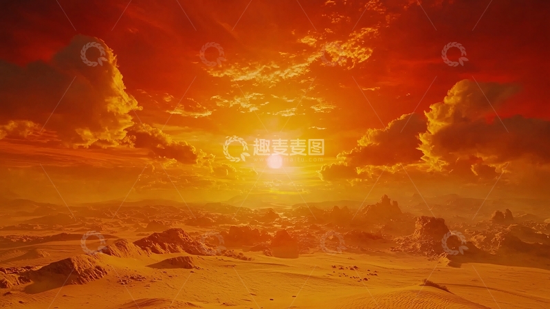 高清大图下载【趣麦麦图】火红的夕阳