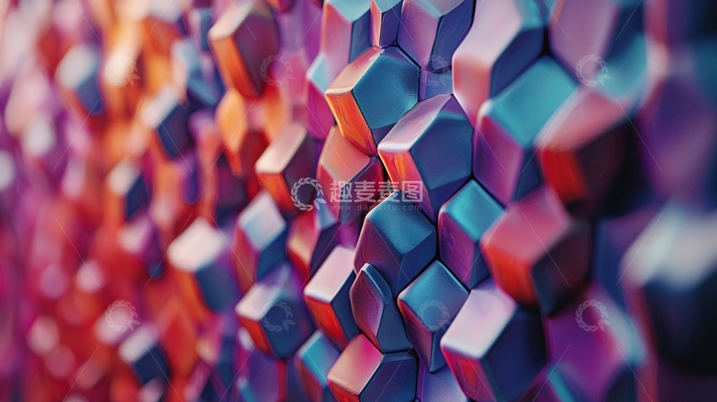 高清大图下载【趣麦麦图】彩色几何块体背景