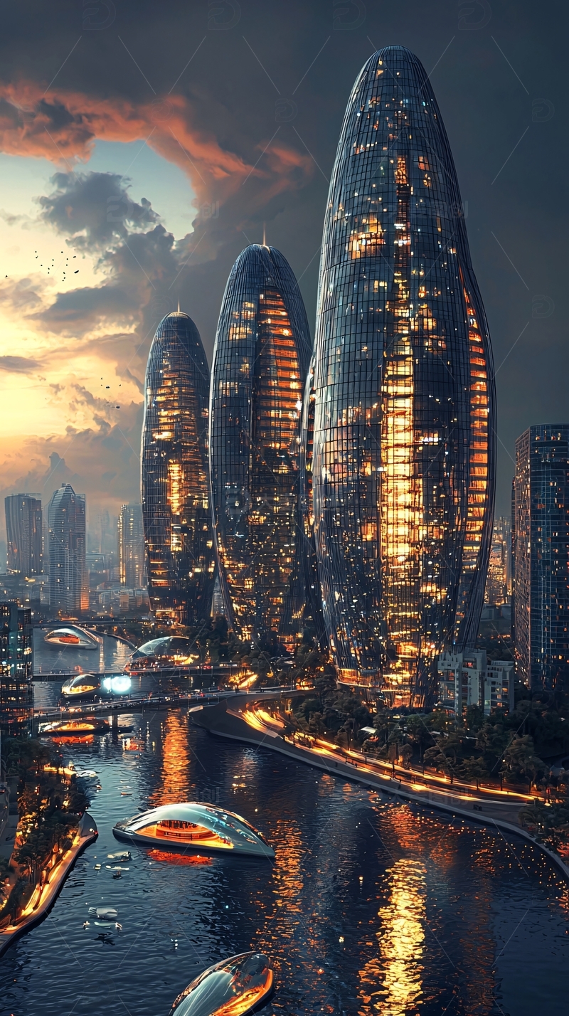 高清大图下载【趣麦麦图】未来都市夜景82