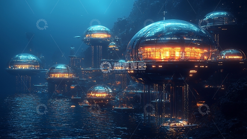 高清大图下载【趣麦麦图】深海未来都市