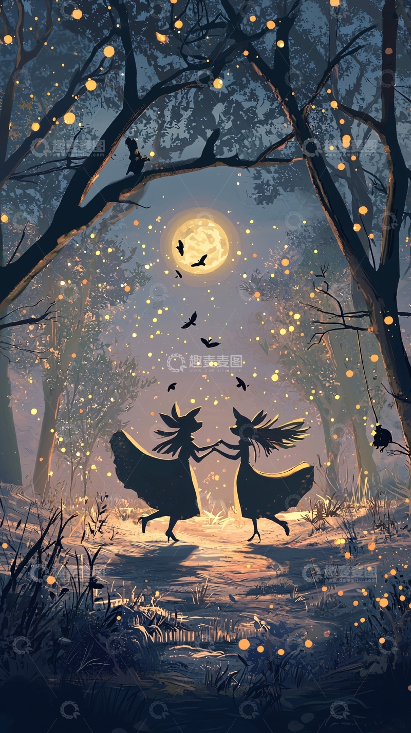 高清大图下载【趣麦麦图】月光森林