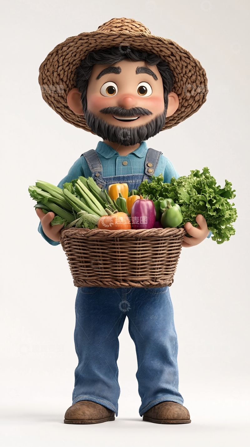 高清大图下载【趣麦麦图】卡通农夫