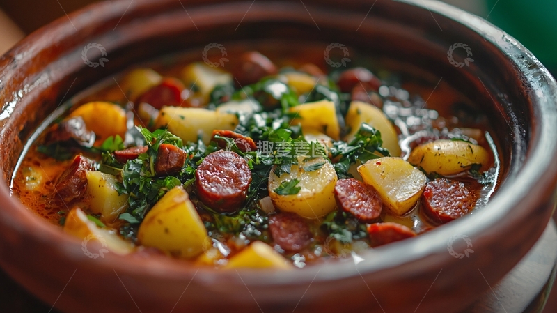 高清大图下载【趣麦麦图】香肠土豆炖菜