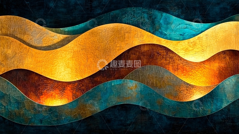 高清大图下载【趣麦麦图】抽象金属波浪