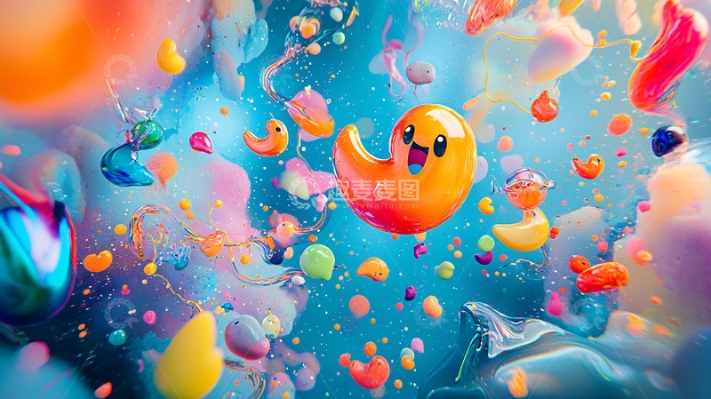 高清大图下载【趣麦麦图】彩色卡通鬼魂