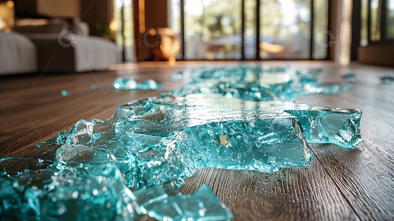 高清大图下载【趣麦麦图】地板上破碎的玻璃