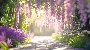 紫藤花廊梦幻小径