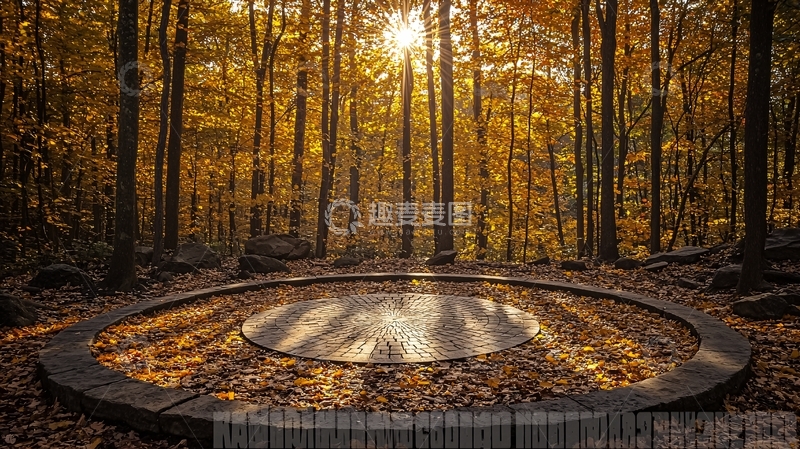 高清大图下载【趣麦麦图】秋日森林环形平台