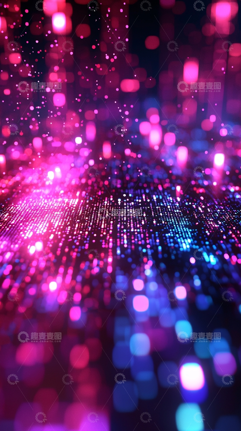 高清大图下载【趣麦麦图】迷幻的粉色蓝色光点矩阵