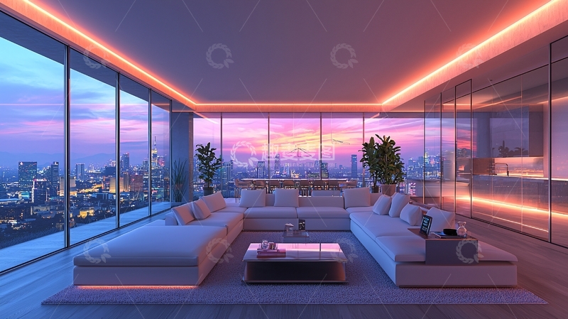 高清大图下载【趣麦麦图】豪华现代公寓夜景