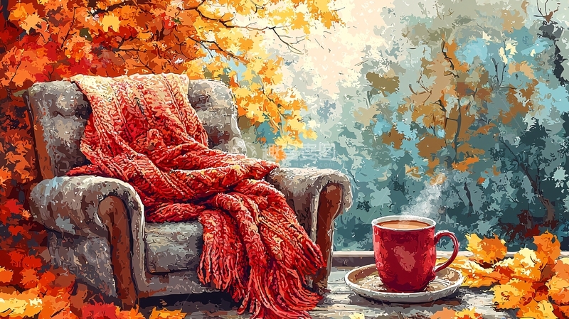 高清大图下载【趣麦麦图】秋日温暖舒适的角落