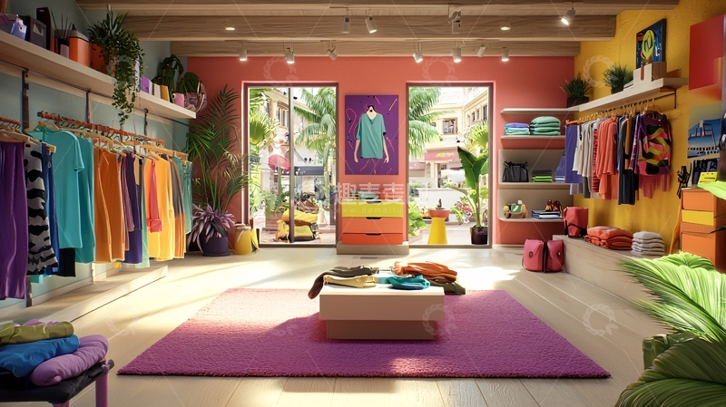高清大图下载【趣麦麦图】色彩鲜艳的度假风服装店