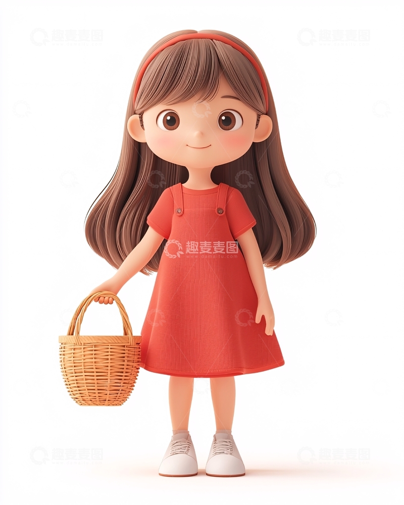 高清大图下载【趣麦麦图】可爱卡通女孩