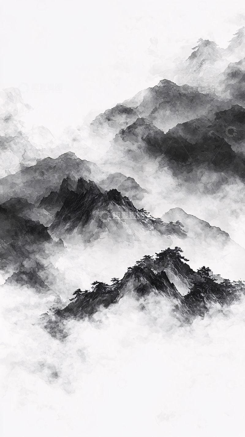 高清大图下载【趣麦麦图】水墨山水画219