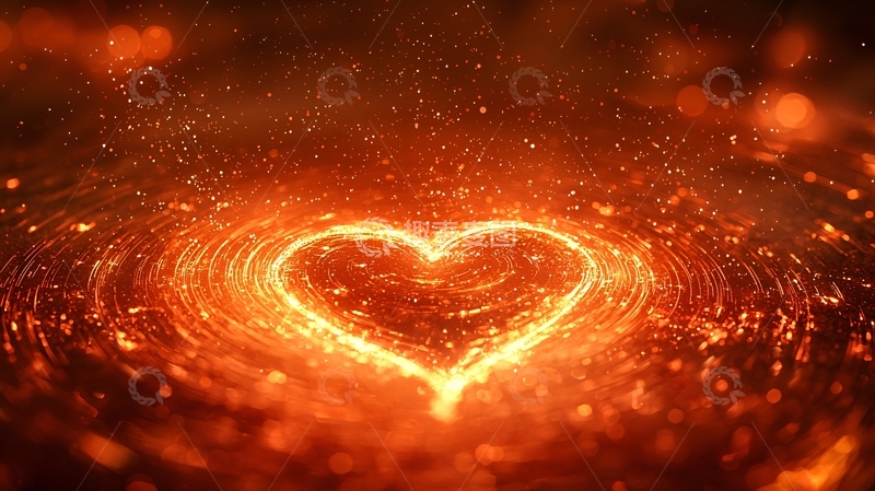 高清大图下载【趣麦麦图】燃烧的火光爱心