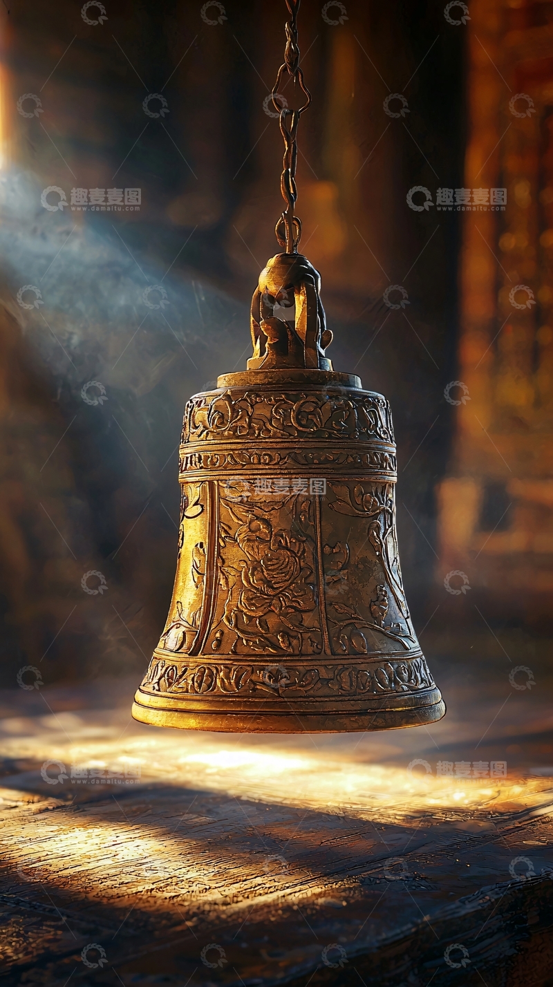 高清大图下载【趣麦麦图】古色古香的青铜铃铛