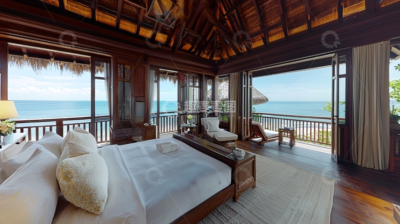 高清大图下载【趣麦麦图】海景卧室度假别墅