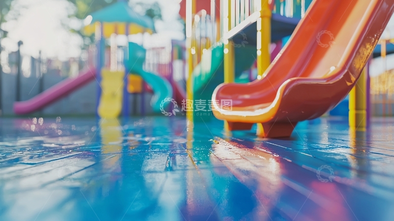 高清大图下载【趣麦麦图】彩色儿童游乐场滑梯