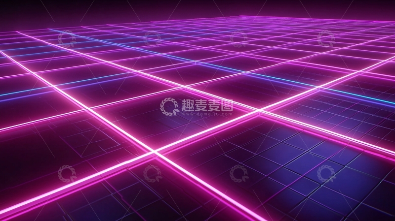 高清大图下载【趣麦麦图】霓虹灯网格背景