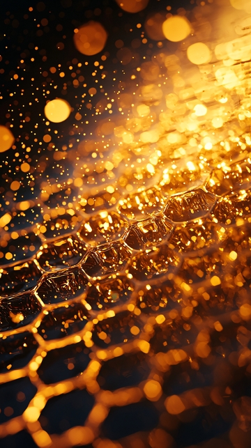 金色蜂窝状光斑背景