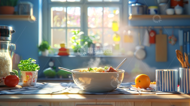 高清大图下载【趣麦麦图】阳光厨房美食大碗