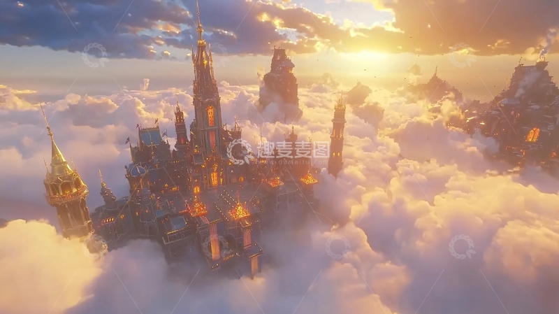 高清大图下载【趣麦麦图】云端城堡