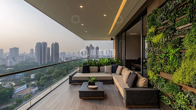 高清大图下载【趣麦麦图】城市景观阳台