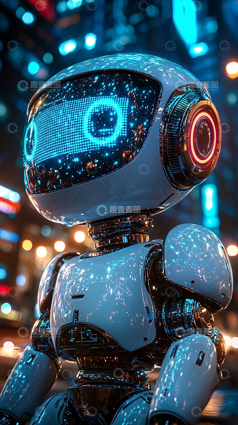 高清大图下载【趣麦麦图】未来科技感小机器人