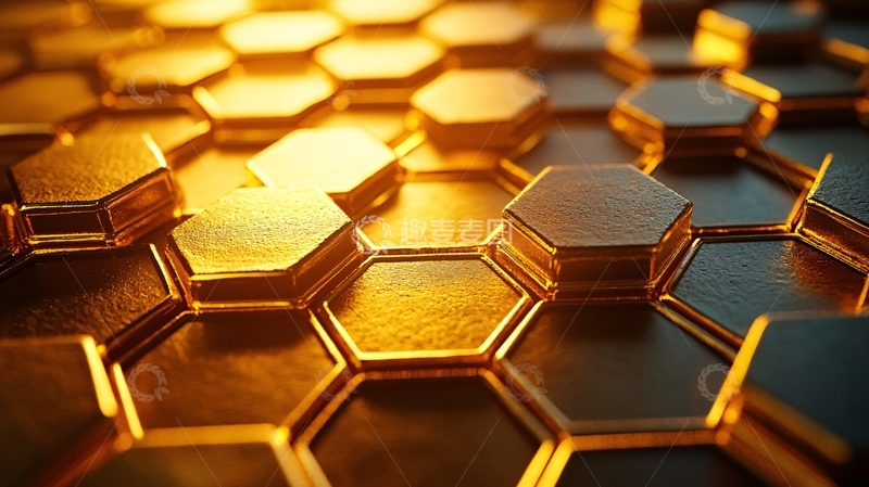 高清大图下载【趣麦麦图】金色蜂巢结构