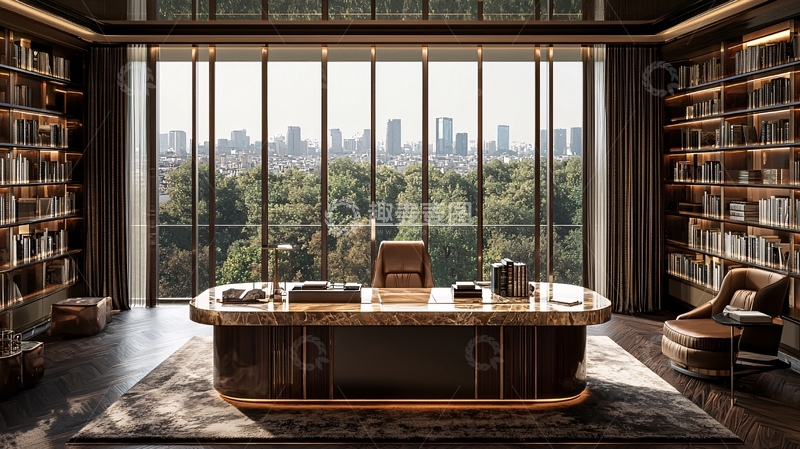 高清大图下载【趣麦麦图】奢华书房设计