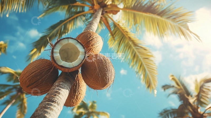 高清大图下载【趣麦麦图】热带椰子树下的阳光