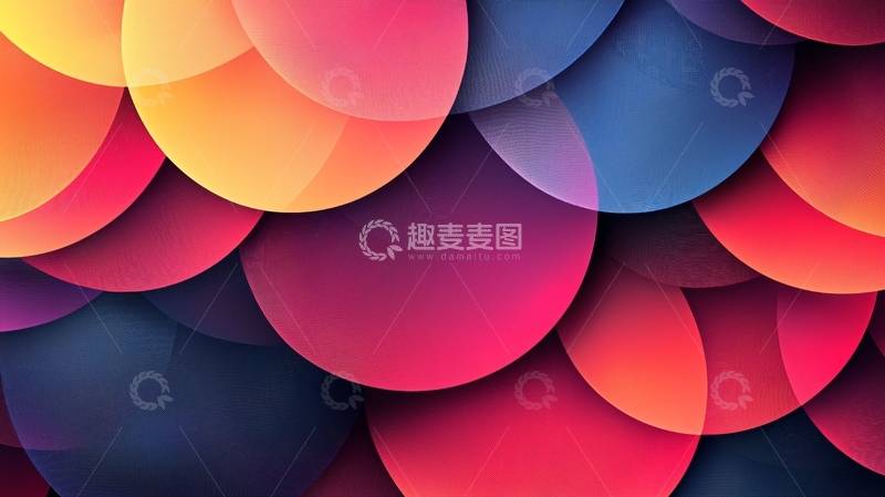 高清大图下载【趣麦麦图】色彩缤纷的圆形图案