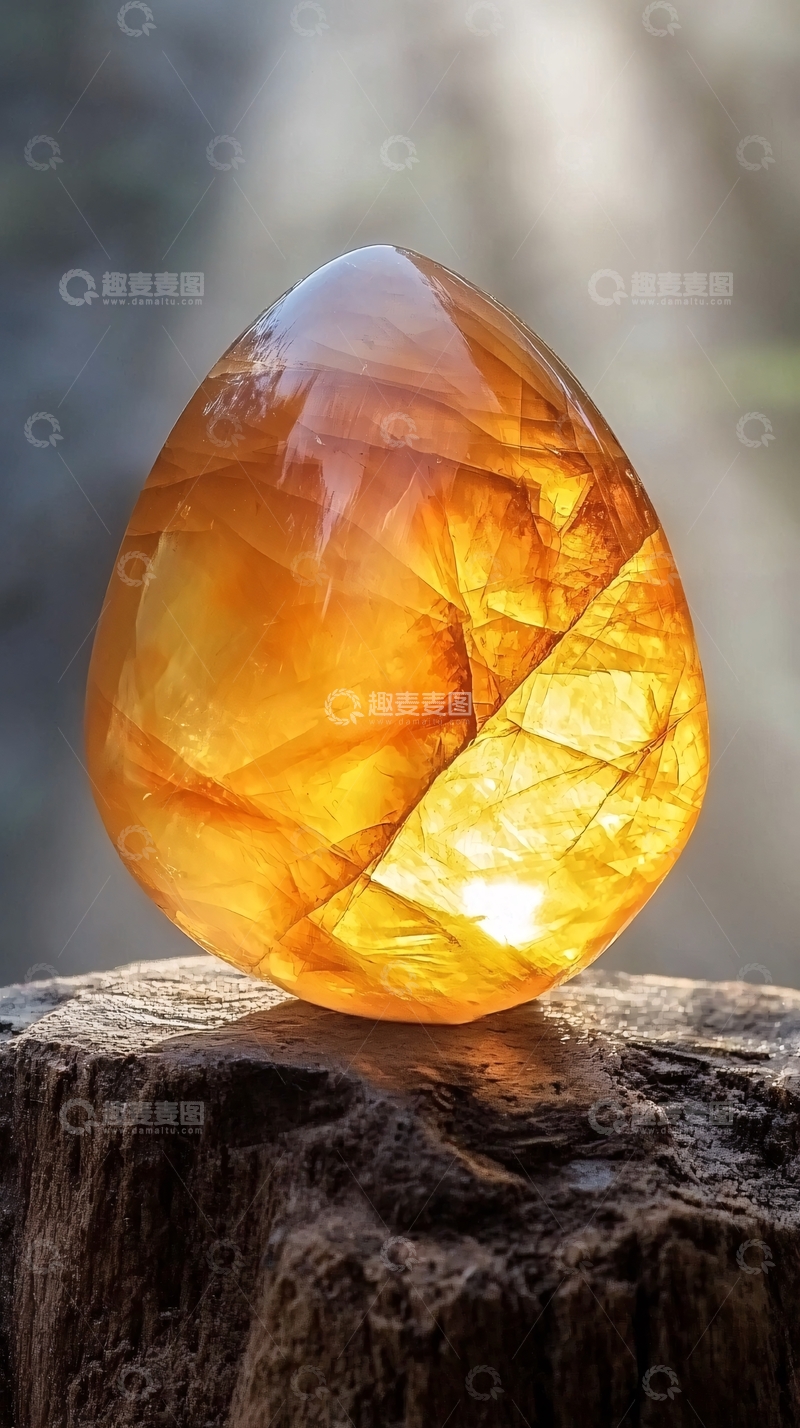 高清大图下载【趣麦麦图】光滑蛋形橙色晶体