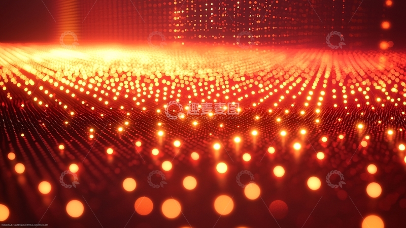 高清大图下载【趣麦麦图】抽象红色光点背景