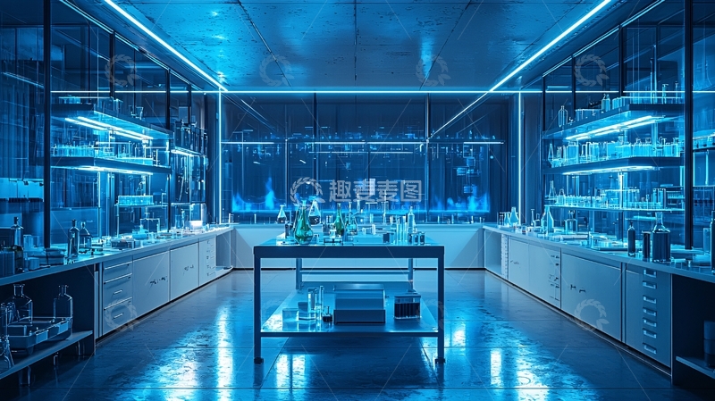 高清大图下载【趣麦麦图】蓝色科技感实验室