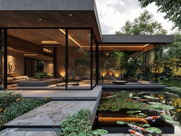 现代极简庭院别墅