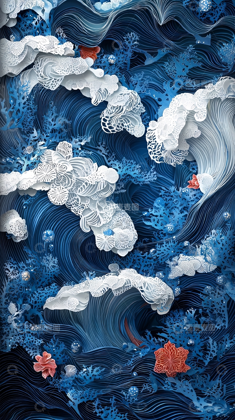 高清大图下载【趣麦麦图】波涛汹涌的海浪