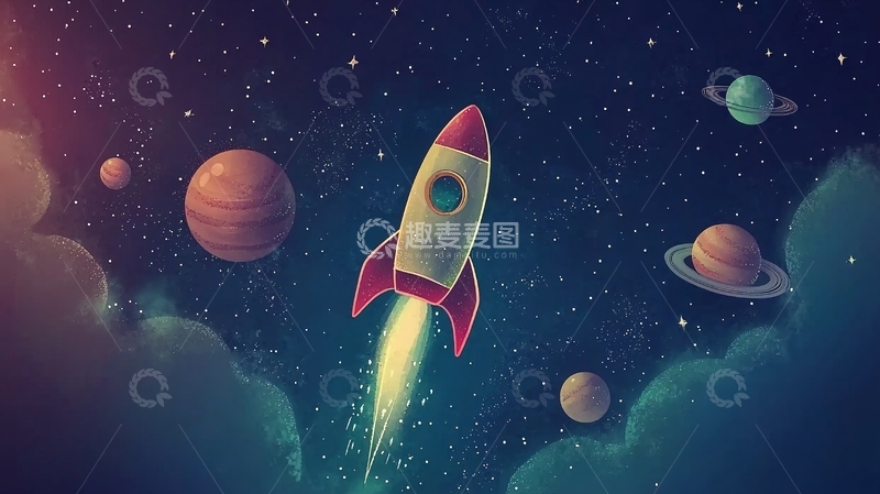 高清大图下载【趣麦麦图】太空火箭发射5