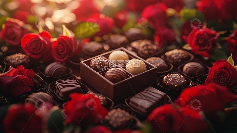 高清大图下载【趣麦麦图】红玫瑰巧克力礼盒