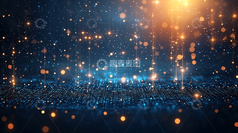 高清大图下载【趣麦麦图】蓝色梦幻粒子背景