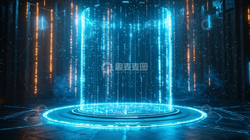 高清大图下载【趣麦麦图】蓝色科技光柱