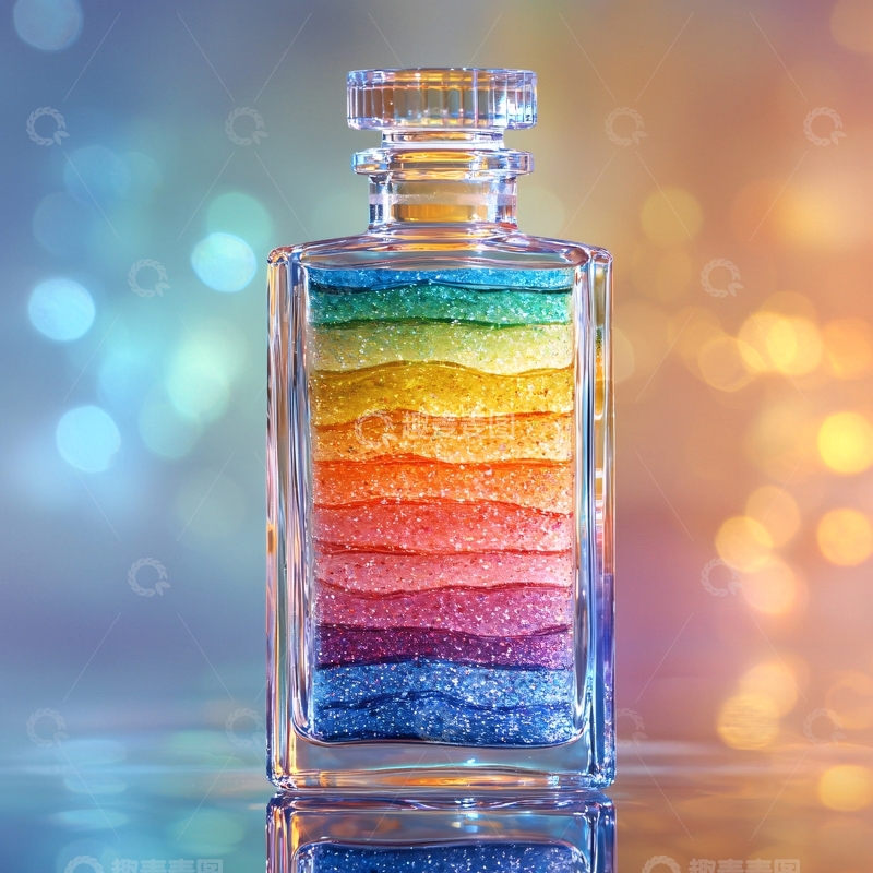 高清大图下载【趣麦麦图】彩虹瓶子