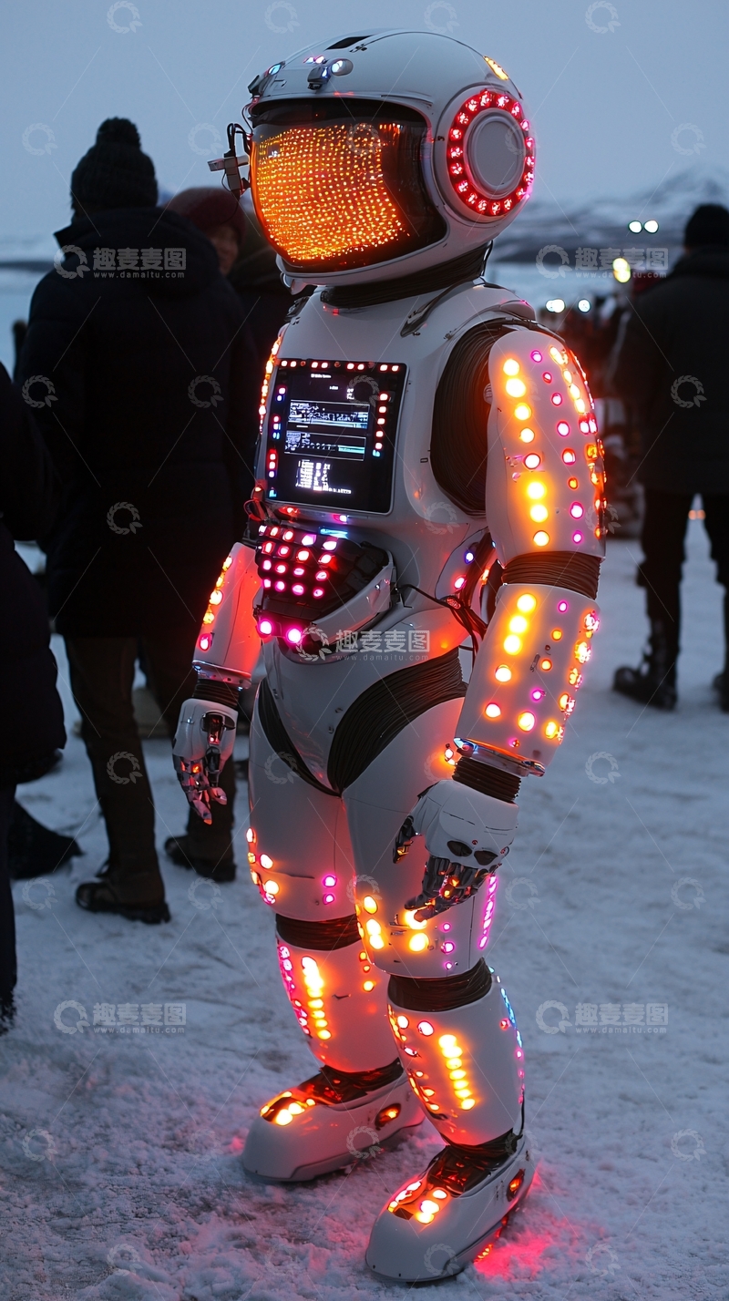 高清大图下载【趣麦麦图】发光机器人