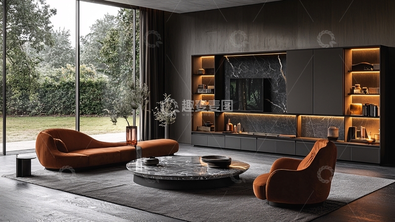 高清大图下载【趣麦麦图】现代简约客厅全景