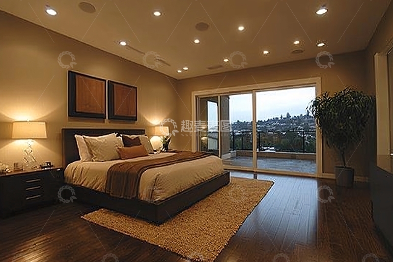 高清大图下载【趣麦麦图】温馨舒适现代卧室